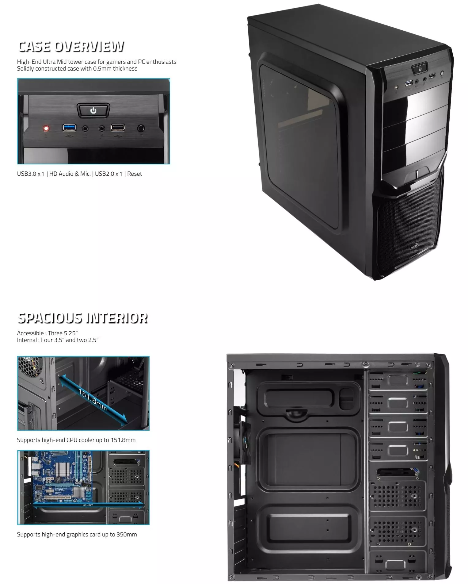 Gabinete Aerocool V X Window Mid Tower Black Hardstore Inform Tica