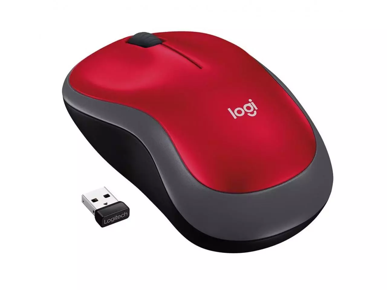 Mouse Logitech M185 Wireless 1000dpi USB - Vermelho