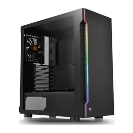 Gabinete Thermaltake H200 TG RGB, Lateral em Vidro Temperado, 1 Fan 120mm Mid Tower Black