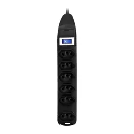 Filtro de Linha Fortrek 6 Tomadas 10A, Bivolt, Cabo 1m, Preto - PST101