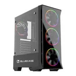 Gabinete Bluecase BG-036, Frontal e Lateral em Vidro Temperado, Mid Tower Black