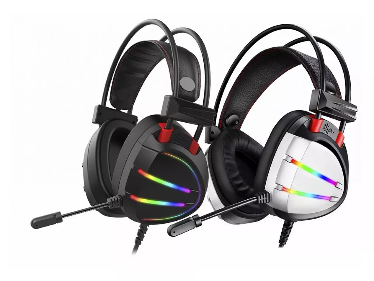 Headset K-Mex Gamer LED RGB AR70 Surround Digital 7.1 USB - Preto/Prata
