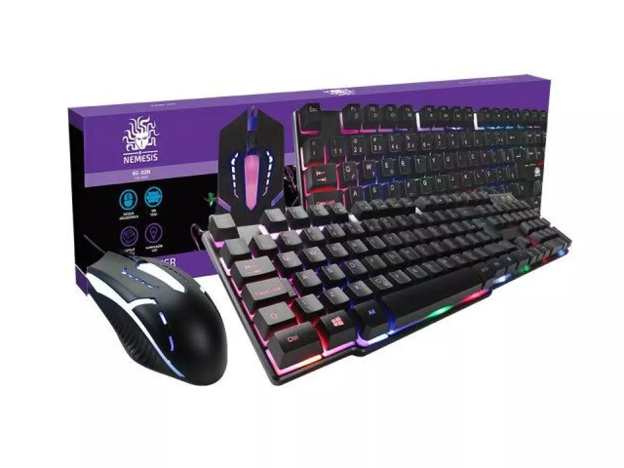 Kit Teclado e Mouse Chip SCE 5+ Combo Gamer Start LED RGB USB
