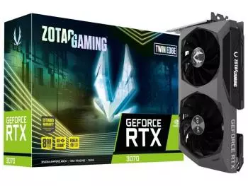 Placa de Vídeo Zotac GeForce RTX 3070 Gaming Twin Edge LHR 8GB GDDR6 256-bit PCI-E 4.0 x16