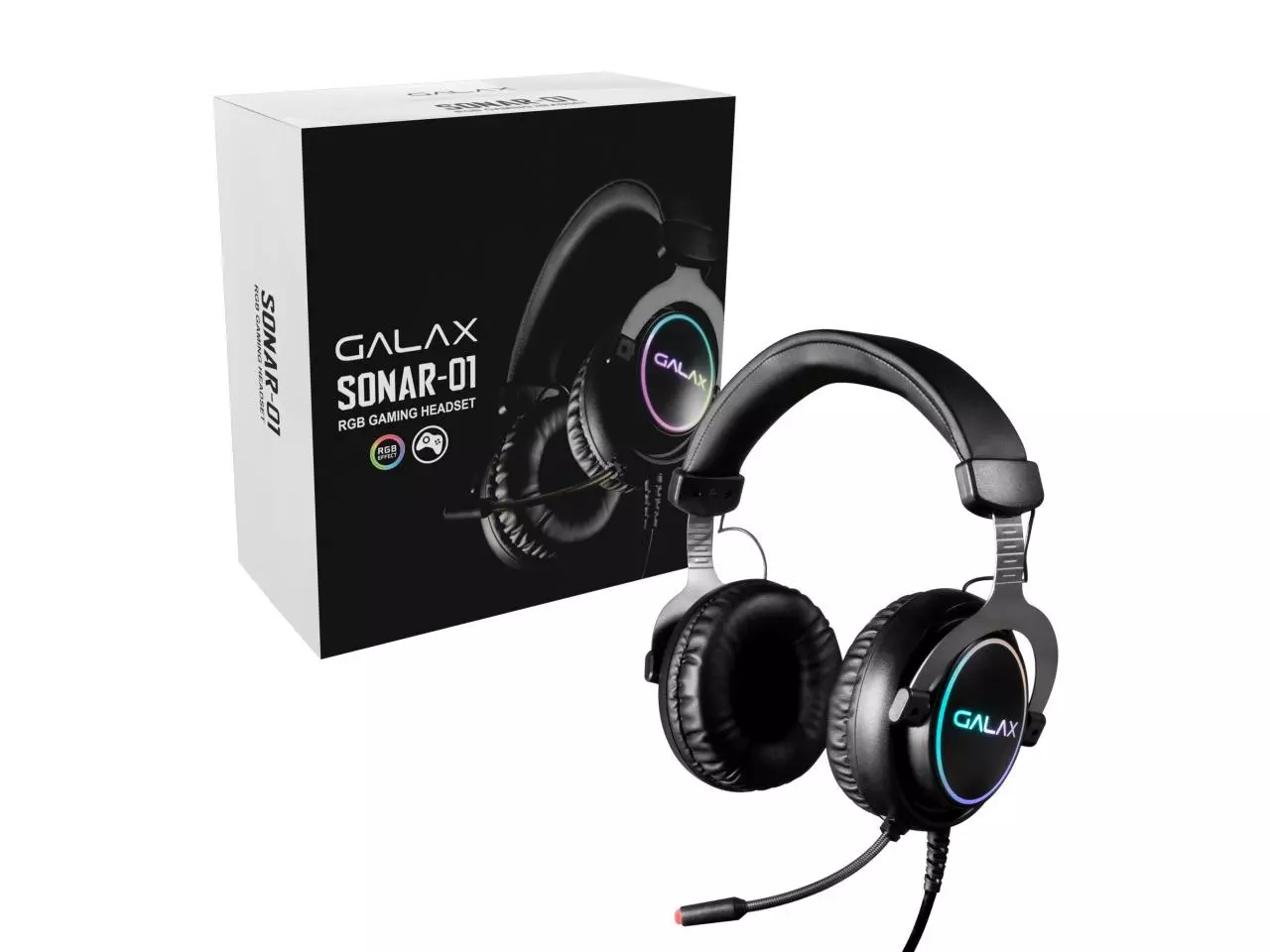Headset GALAX Sonar LED RGB SNR-01 7.1 USB - Preto