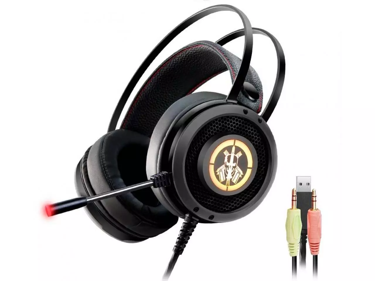 Headset K-Mex Gamer LED AR50 P2 - Preto