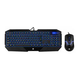 Kit Teclado e Mouse HP Gamer GK1100, LED Blue, 26 Anti-Ghosting, 1600 DPI, USB, ABNT2, Preto - 7JH30AA
