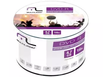 Mídia Multilaser 4.7Gb DVD-R 16X 120min 50 unidades