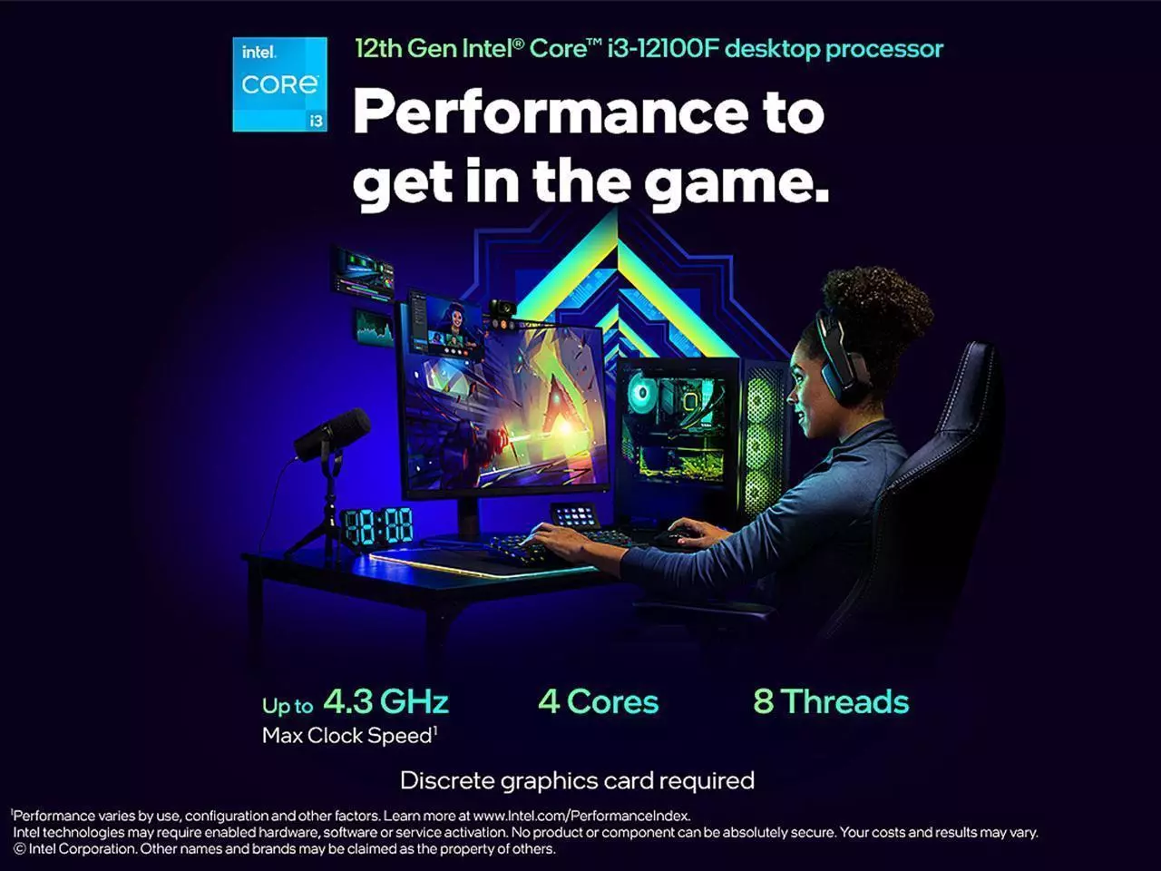 Intel Core i3-10100 CPU 3.6GHz (4.3GHz Turbo) LGA1200 10th Gen 4-Cores  8-Threads
