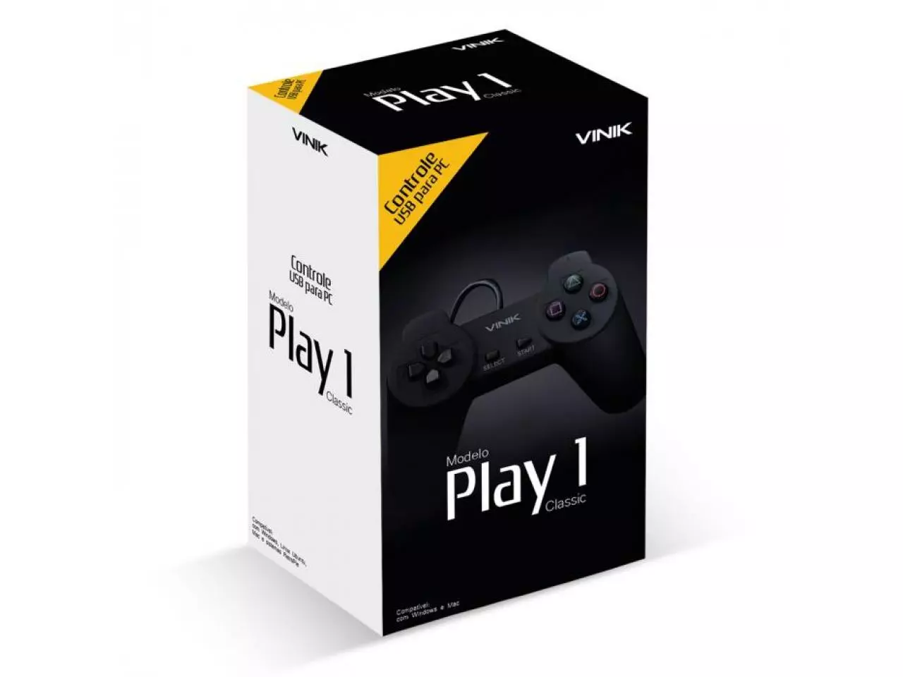 Controle Para PC USB Modelo Play 2 Preto - Vinik - Conecta Informática