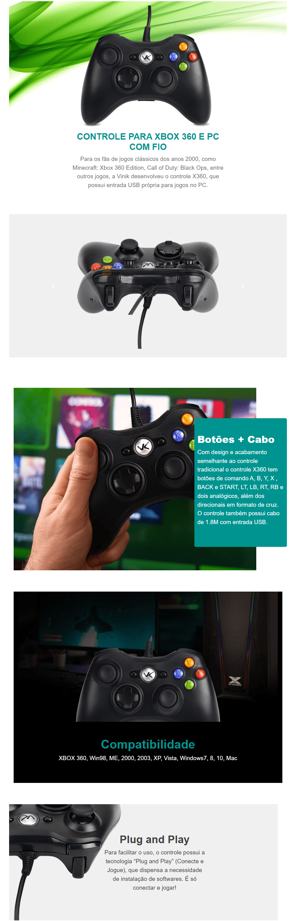 Em promoção! Controle De Jogo Para Xbox 360 Sem Fio/com Fio Para Xbox 360,  Controle Sem Fio Joystick Para Xbox 360 Controlador De Jogo Joypad