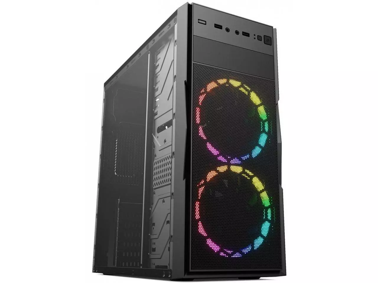 Gabinete Gamer KWG Vela M4 RGB, Lateral em Acrílico, Mid Tower Black