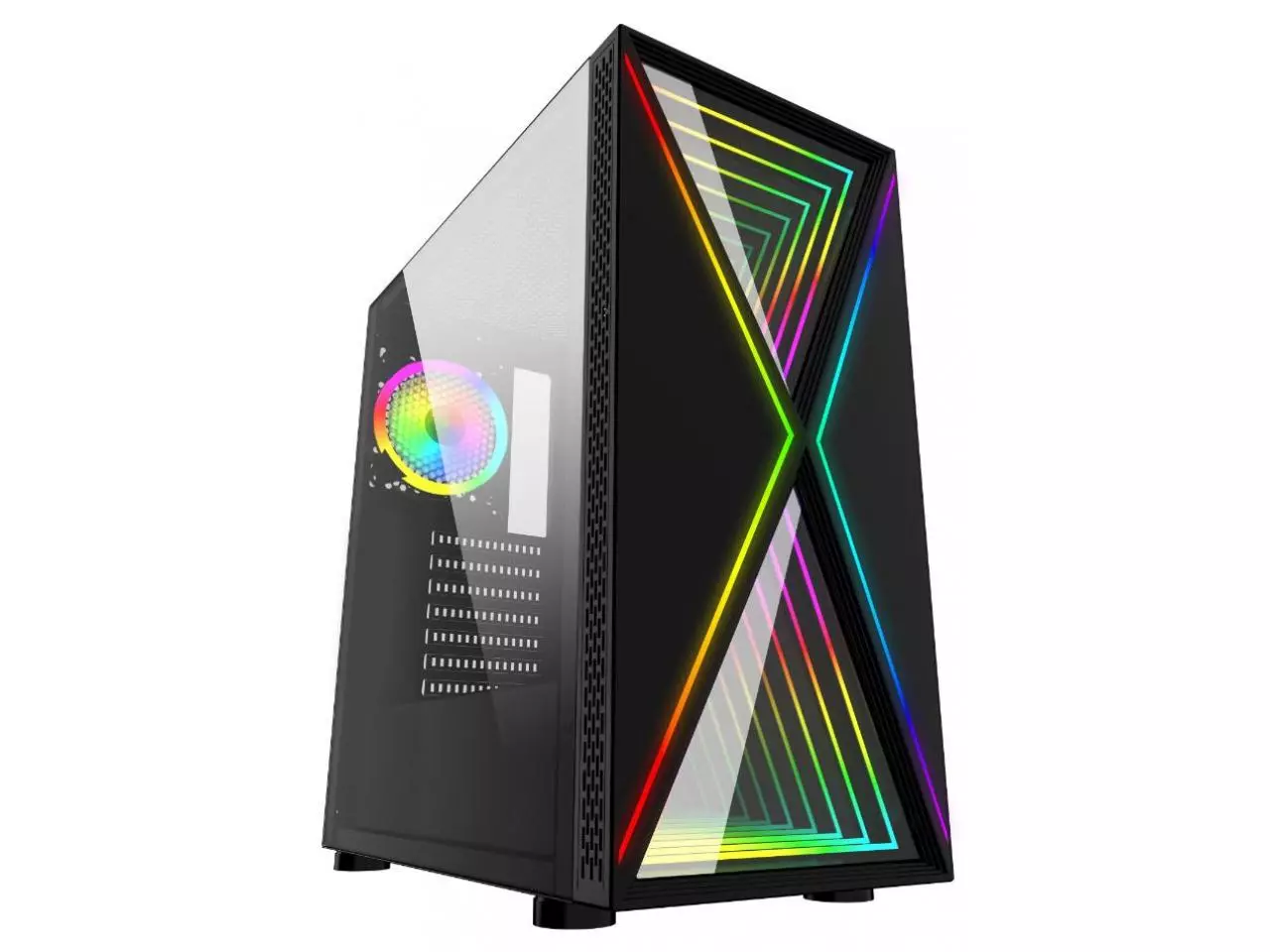 Gabinete Bluecase Gamer BG-034 Pulse RGB, Lateral em Vidro Temperado, Mid Tower Black