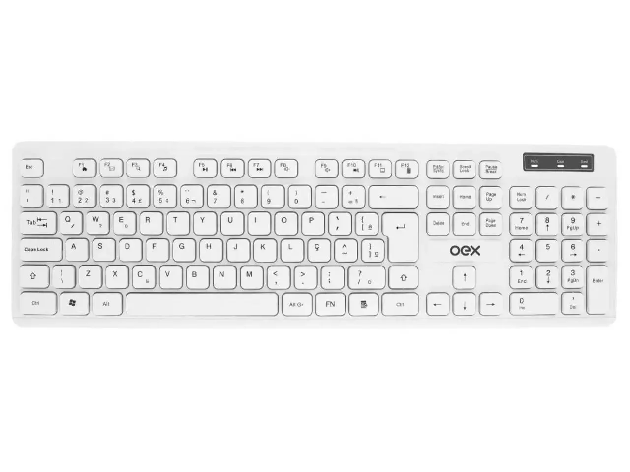 Teclado OEX White Flat TC-304 USB Branco