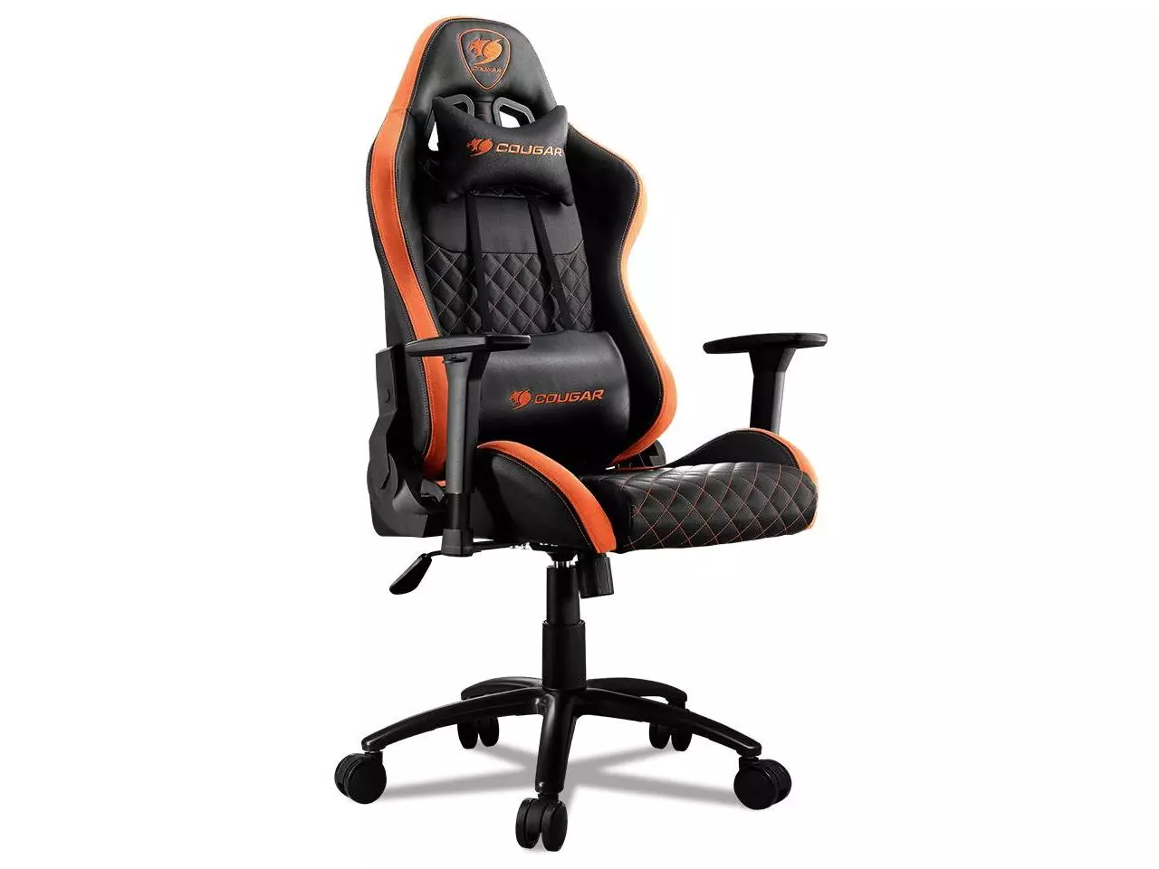 Cadeira de escritório Cougar Armor Titan Pro gamer ergonômica preto e  laranja com estofado de couro