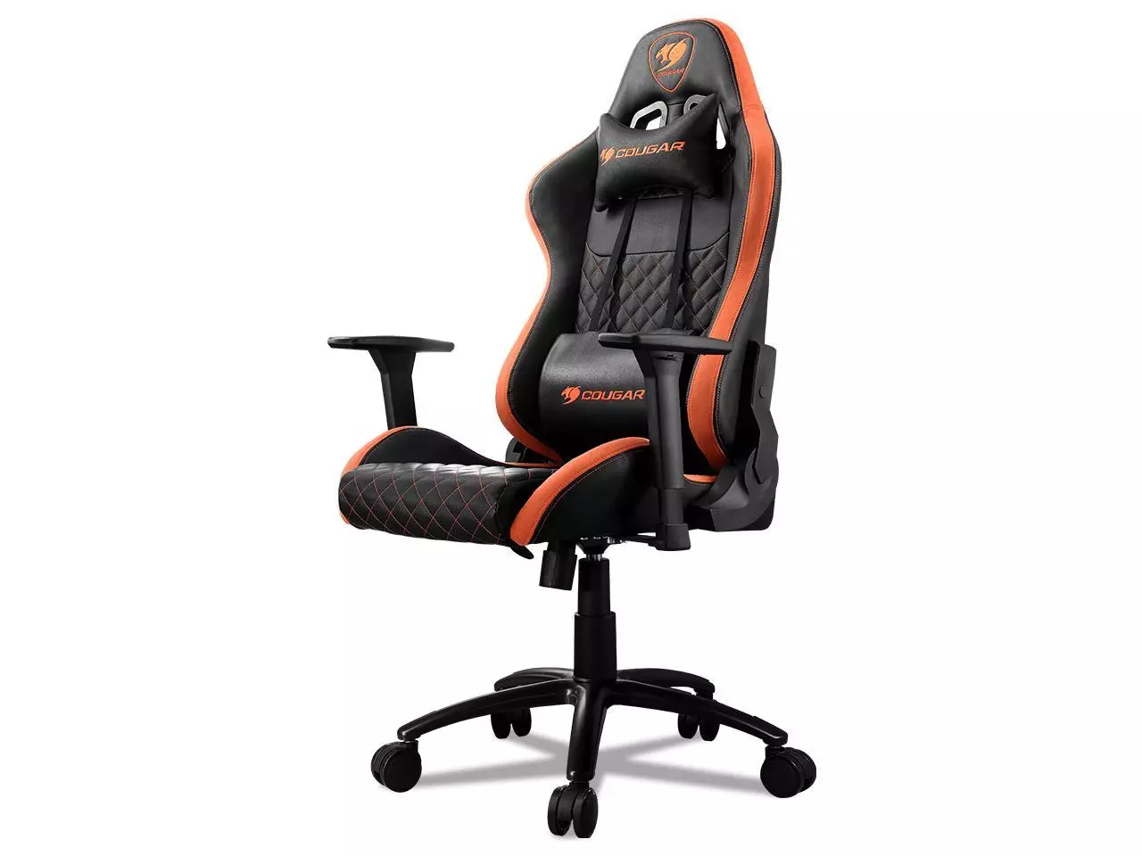 Cadeira de escritório Cougar Armor Titan Pro gamer ergonômica preto e  laranja com estofado de couro