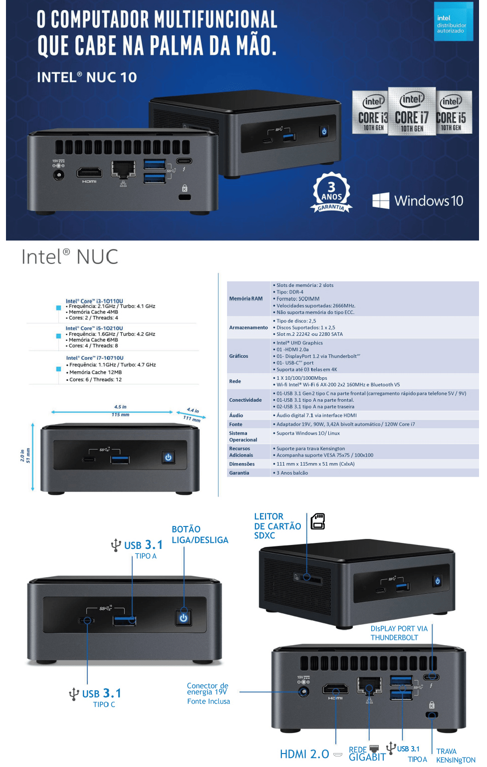 Buy Intel Mini PC, Intel NUC 10 with Core i5-10210U(p to 4.2 GHz