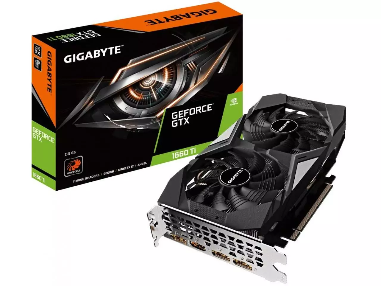 Placa de Vídeo Gigabyte GeForce GTX 1660Ti D6 6GB GDDR6 192-bit PCI-E 3.0 x16