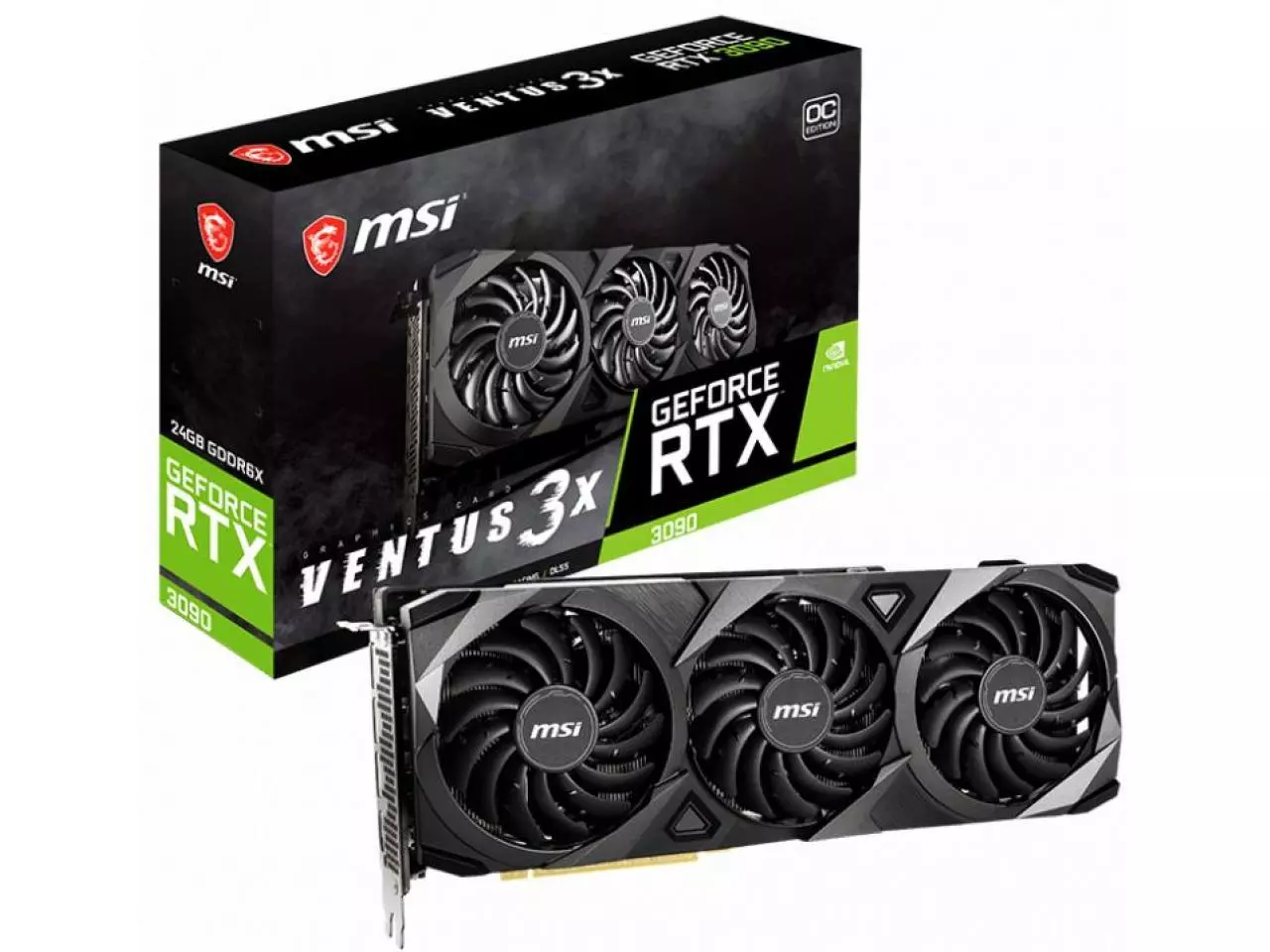 Placa de Vídeo MSI GeForce RTX 3090 Ventus 3x OC BV 24GB GDDR6X 384-bit PCI-E 4.0 x16
