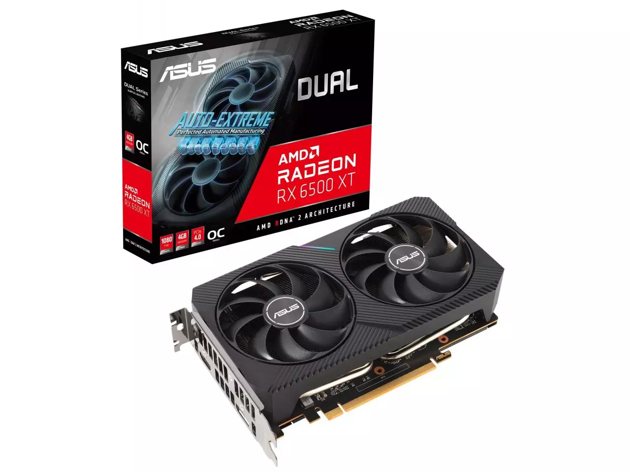 Placa de Vídeo ASUS AMD Radeon RX 6500 XT OC Edition 4GB GDDR6 64-bit PCI Express 4.0