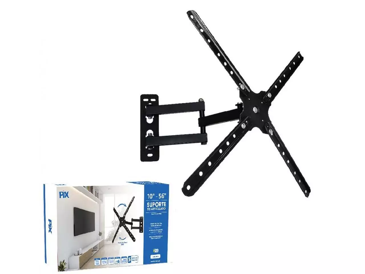 Suporte Tri-Articulado para TV/Monitor 10" a 56" Polegadas - PIX