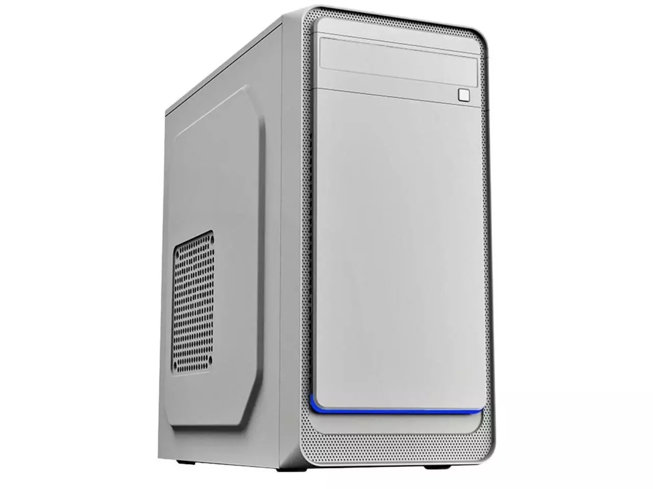 Gabinete PowerX 6503WT Led Azul Mid Tower Branco Com Fonte 230W