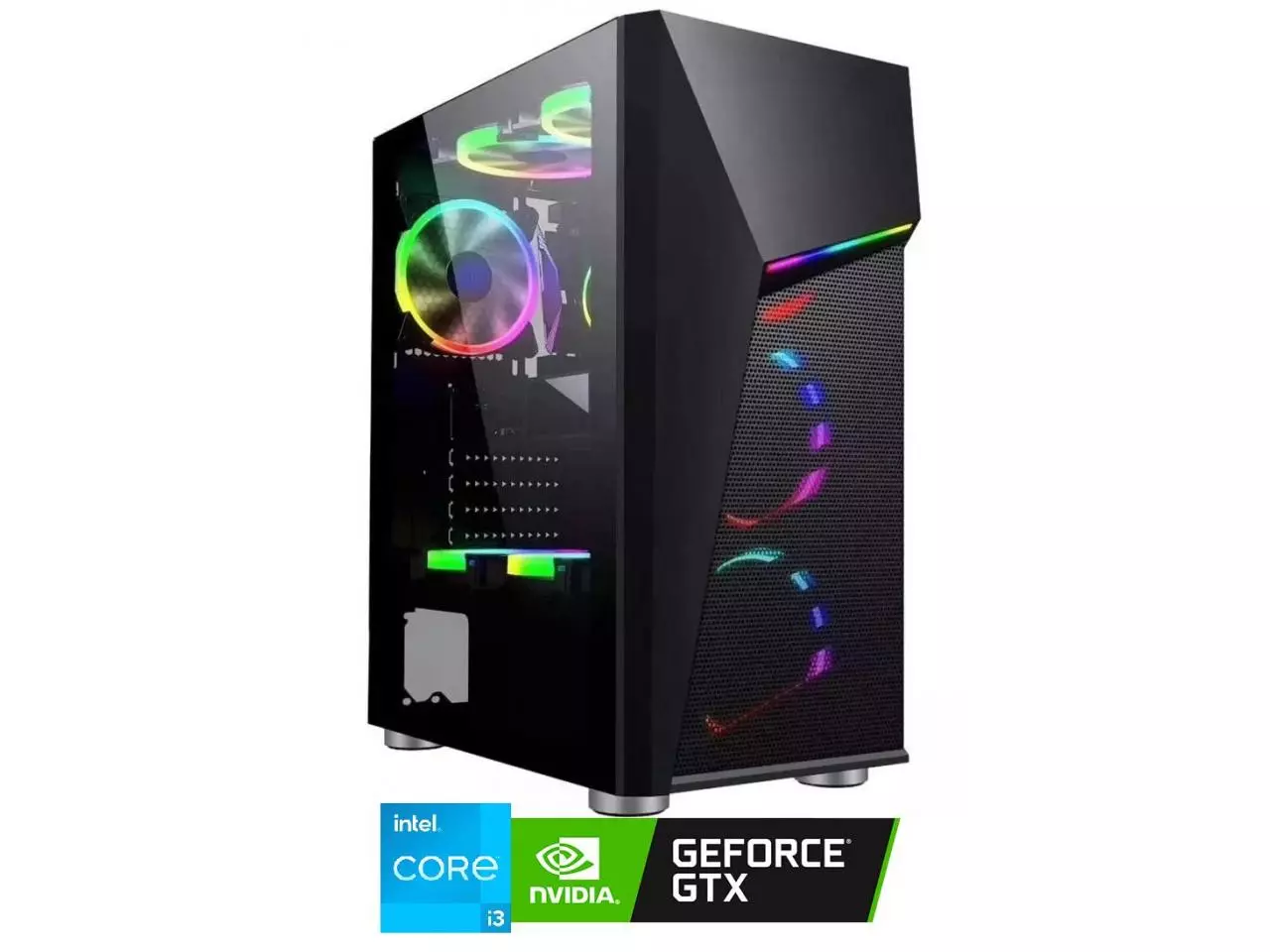 PC Gamer Sananda II Light Intel Edition (Intel Core i3-12100F Quad-Core, 8GB DDR4-2666, Intel H610, 240GB SSD, Geforce GTX 1630 4GB, 350W)