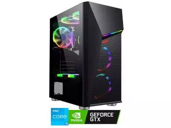 PC Gamer Sananda II Robust Intel Edition (Intel Core i3-12100F Quad-Core, 16GB DDR4-2666, Intel H610, 480GB SSD, Geforce GTX 1630 4GB, 350W)