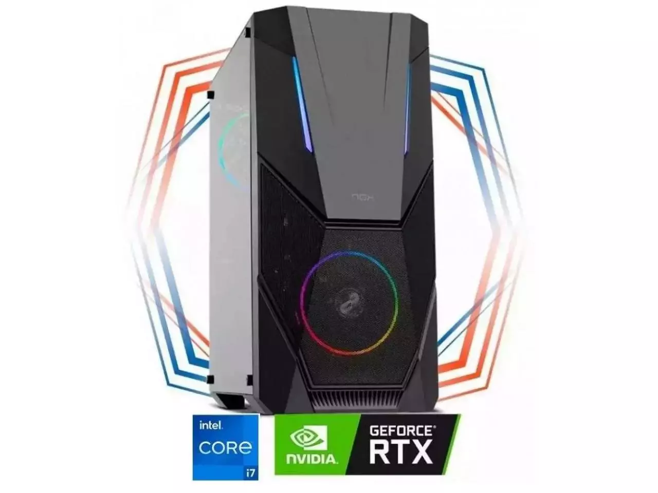 PC Gamer Nox Inifinity Light Intel Edition (Intel Core i7-13700KF, 8GB DDR4-3200, Intel H610, 500GB SSD NVMe, Geforce RTX 3060Ti 8GB, 600W 80 PLUS)