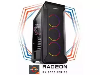 PC Gamer Sharkoon III Light AMD Edition (AMD Ryzen 7 7700X, 16GB (2x8gb) DDR5-4800, AMD B650, 480GB SSD, Radeon RX 6800 XT 16GB, 650W 80 PLUS)