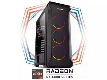 PC Gamer Sharkoon III Robust AMD Edition (AMD Ryzen 7 7700X, 32GB (2x16gb) DDR5-4800, AMD B650, 960GB SSD, Radeon RX 6800 XT 16GB, 650W 80 PLUS)
