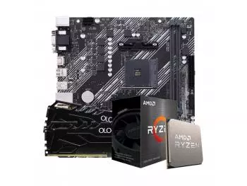 Kit Upgrade - AMD Ryzen 5 5600X, ASUS Prime A520M-E, Memória DDR4 16GB (2x8GB)