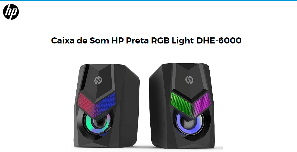 Caixa De Som Para Pc/notebook 6w 2.0 Canais, LED RGB