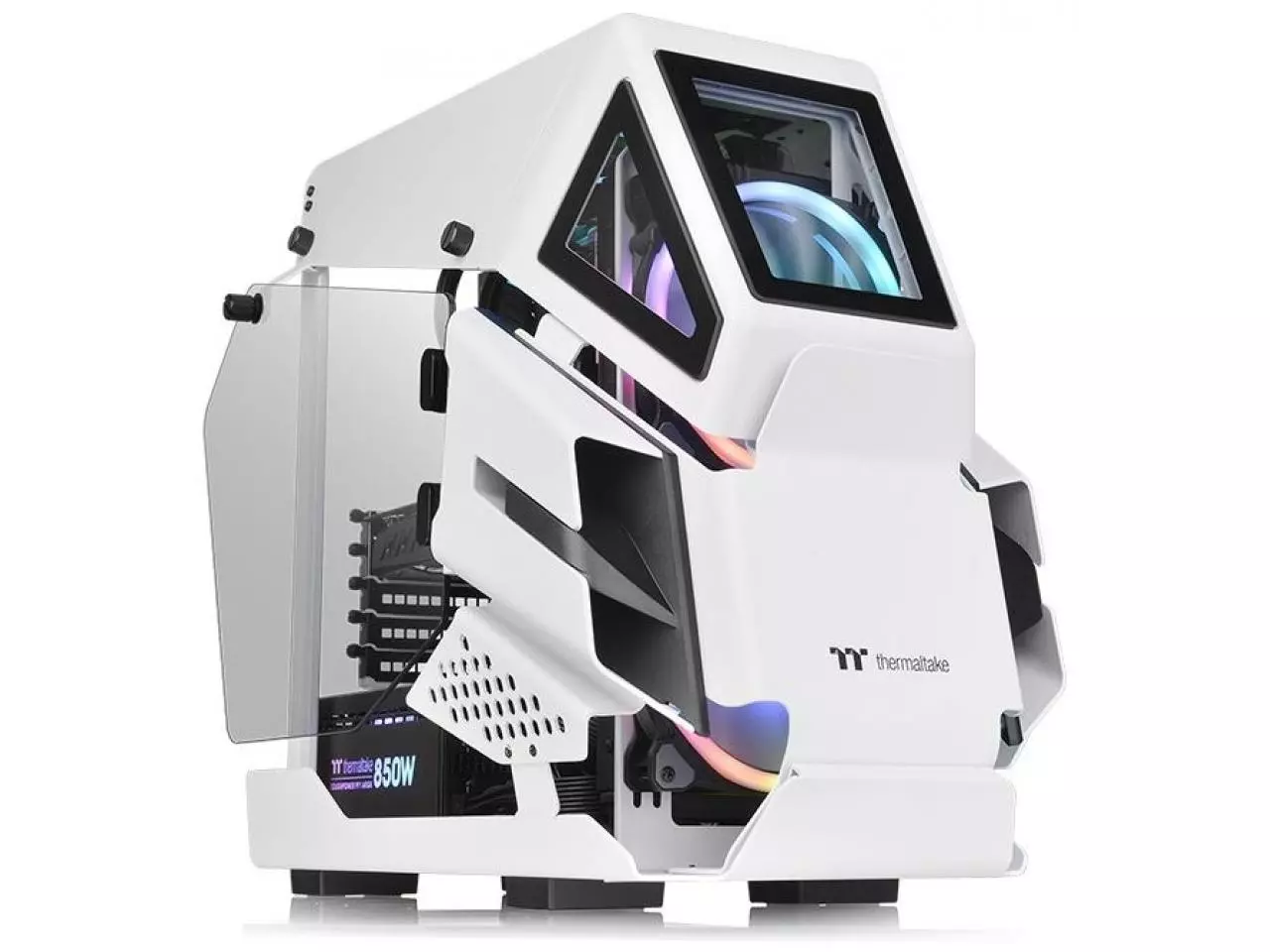 Gabinete Thermaltake AH T200 Snow, Frontal e Lateral em Vidro Temperado, Micro Tower White