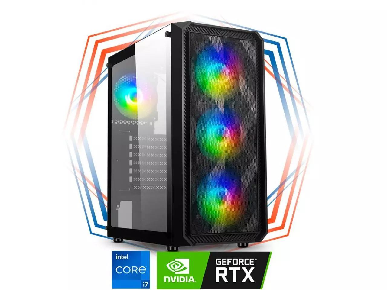 PC Gamer Elektra Professional - i7 Edition (Intel Core i7-13700F, 32GB (2x16GB) DDR4-3200, 1TB NVMe SSD, GeForce RTX 4070 12GB) + Water Cooler 240MM