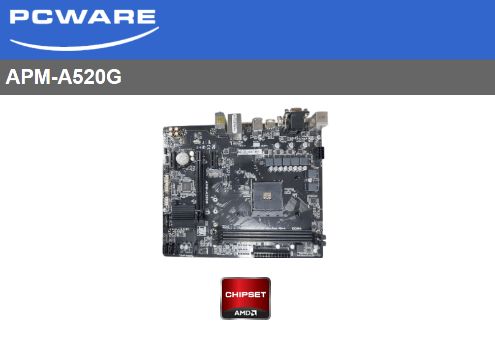 Placa M e PCWare APM A520G Socket AM4 AMD A520 M.2 HARDSTORE