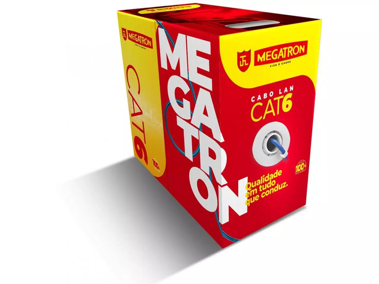 Cabo de Rede RJ-45 CAT6 4 Pares CMX (Caixa com 305m) Azul - MEGATRON