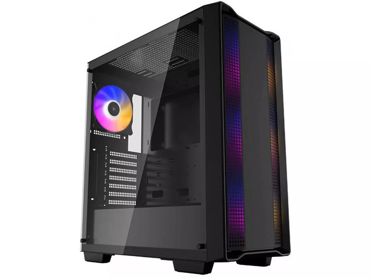 Gabinete Deepcool CC560 FS, Lateral em Vidro Temperado, 4 Fans 120mm RGB, Mid Tower Preto
