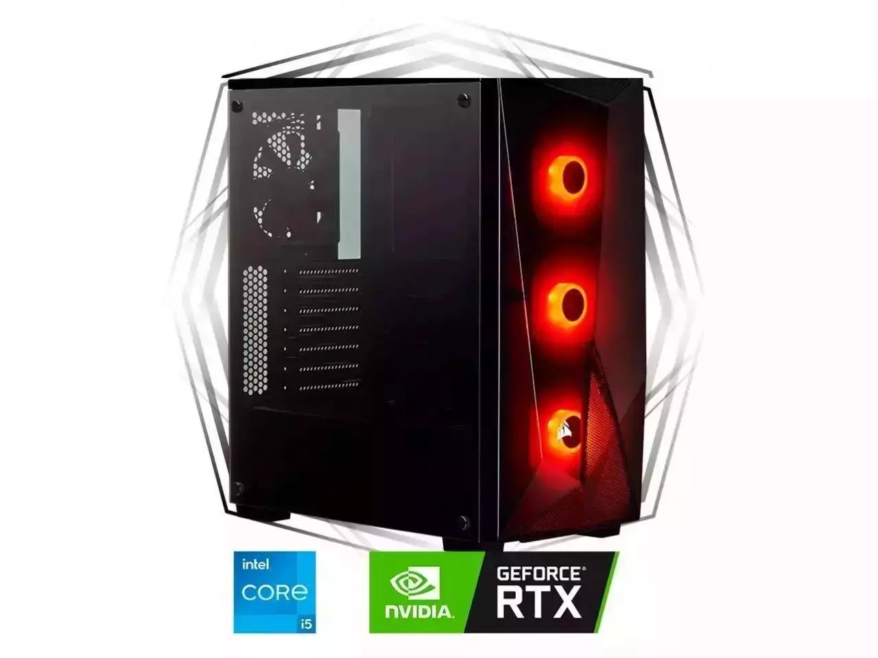 PC Gamer Carnage Robust - Intel i5 Edition (Intel Core i5-11400F, 16GB (2x8GB) DDR4-3200, 1TB SSD NVMe, GeForce RTX 4070Ti 12GB)