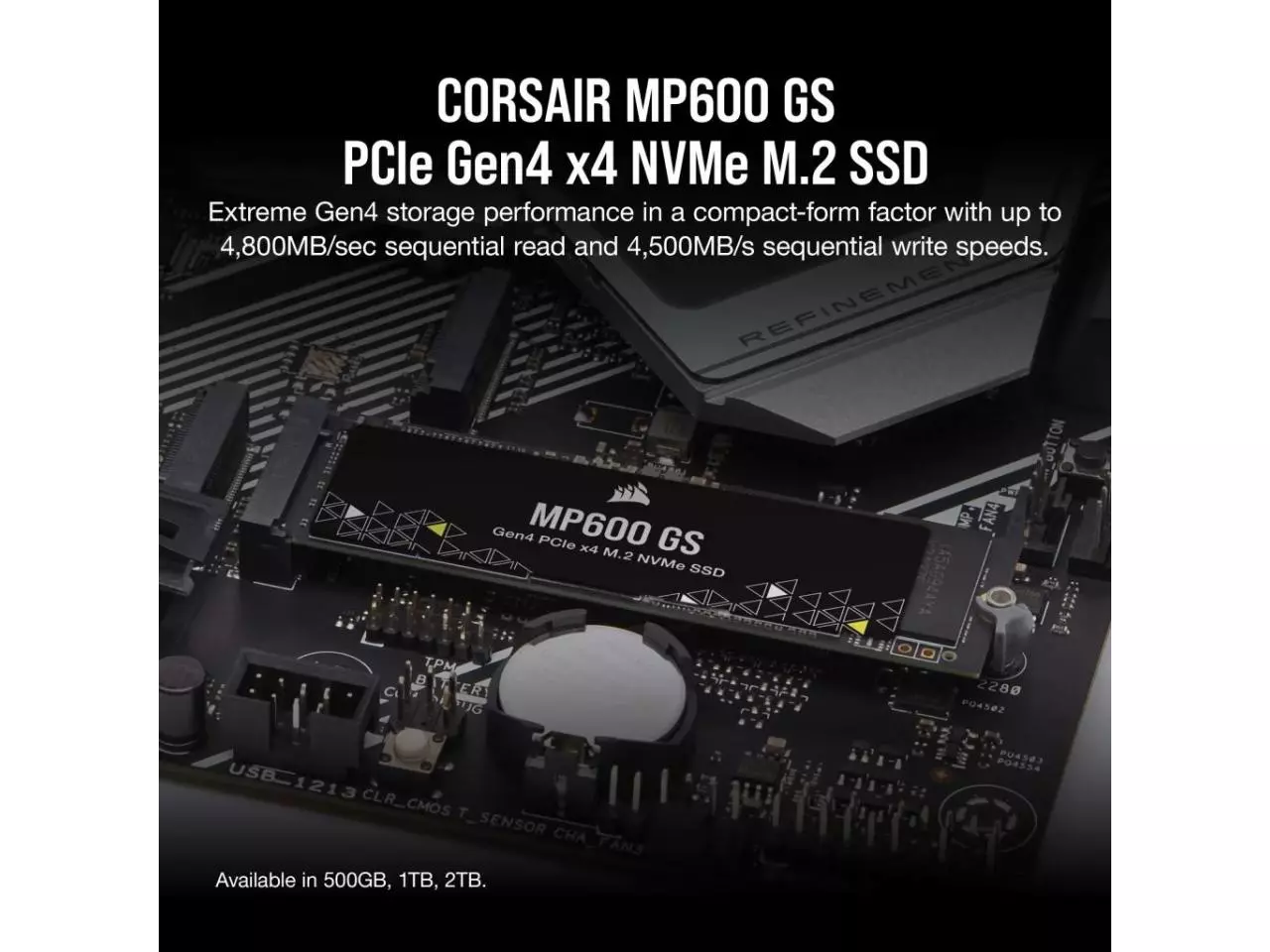 SSD Corsair MP600 GS 500GB M.2 2280 PCIe NVMe 4.0 x4 CSSD