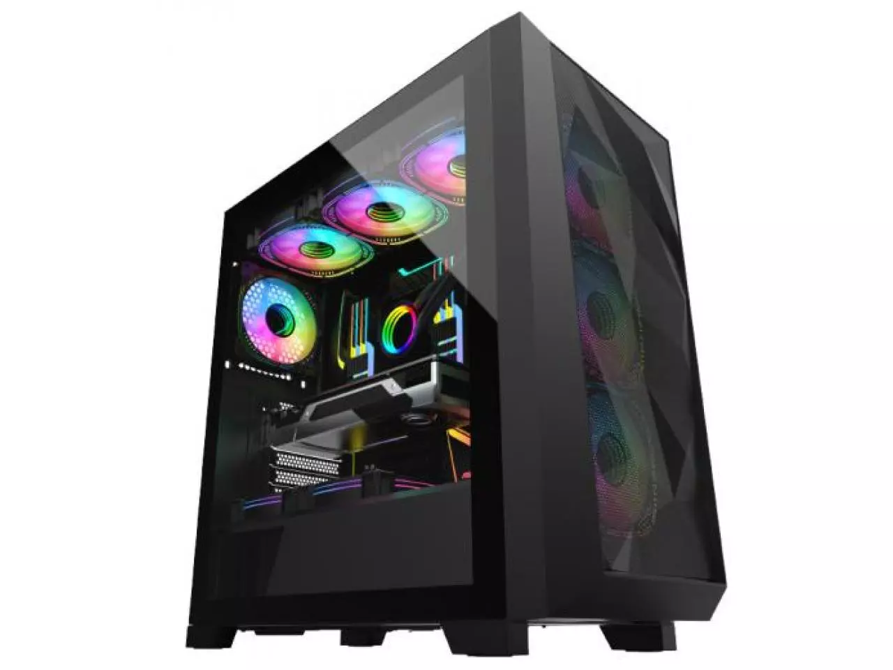 Gabinete Hayom Gamer GB1770 RGB, Lateral Vidro Temperado, 4 Fans RGB, Mid Tower Preto