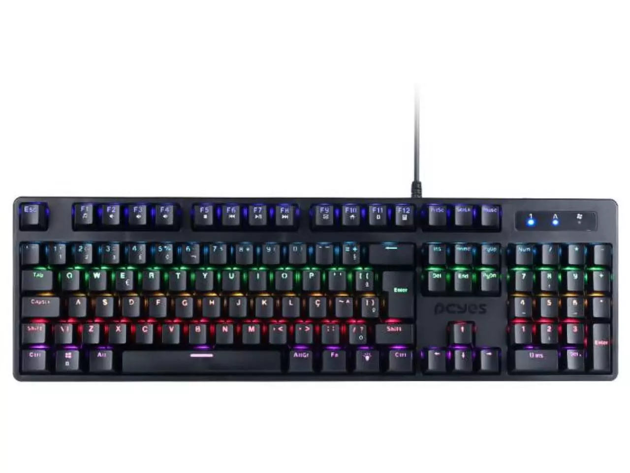 Teclado Mecânico Gamer PCYES Kratz RGB com Switch Outemu Red ABNT2 USB