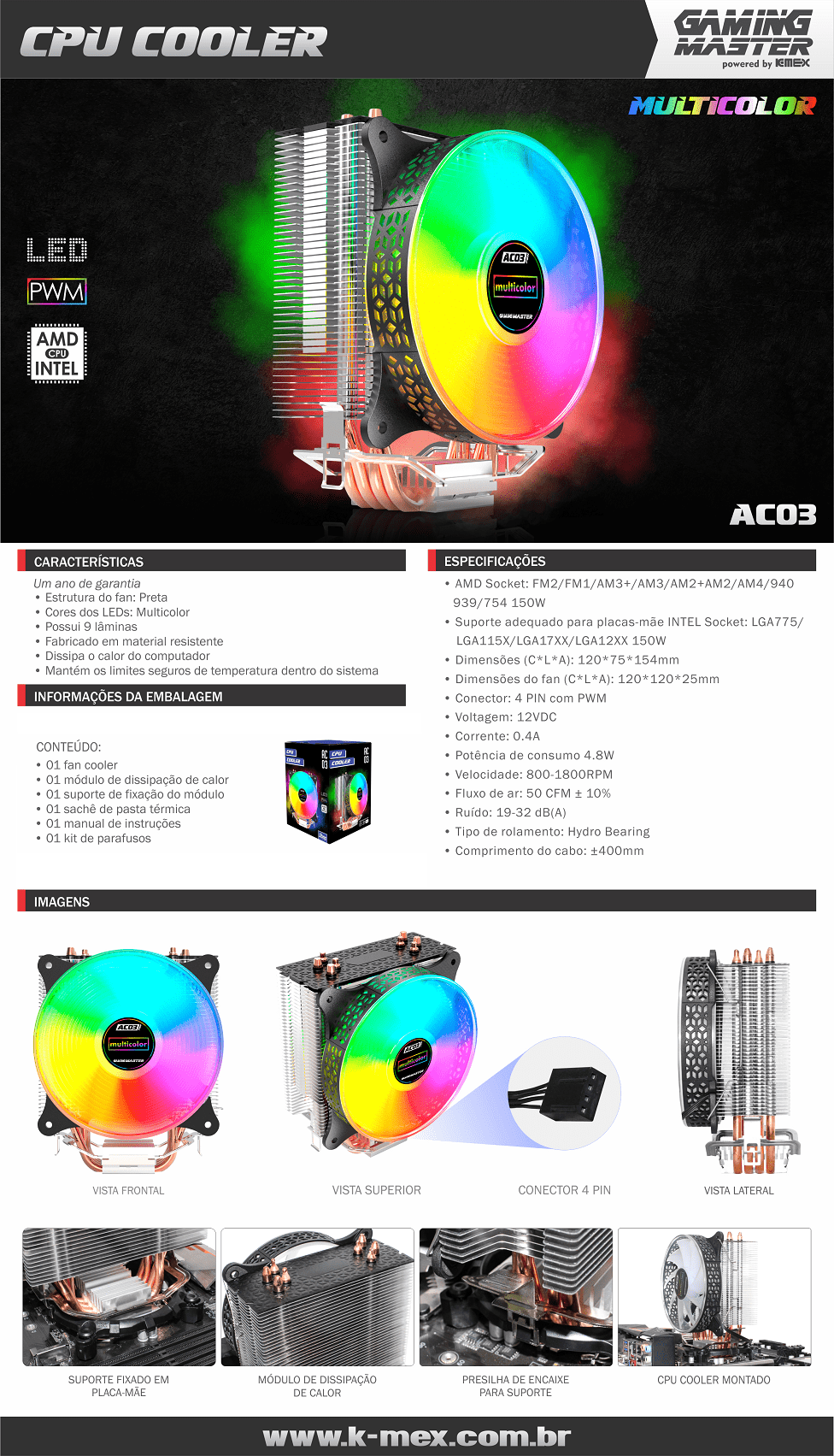 Especificações Especificações da CPU Número de núcleos 4 Nº de