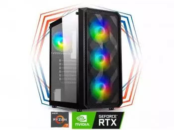 PC Gamer Carnage Robust - AMD R7 Edition (AMD Ryzen 7 7800X3D 8-Core, 16GB (2x8GB) DDR5-5200, 1TB SSD NVMe, GeForce RTX 4070Ti 12GB) + Water Cooler 240MM