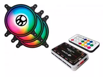 Kit Fan com 3 Unidades C3Tech ARGB, 120mm, com Controladora, Preto