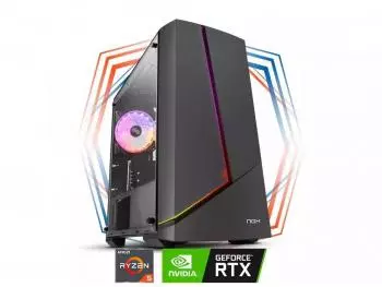 PC Gamer Elektra Robust - AMD R5 Edition (AMD Ryzen 5 5600 6-Core, 16GB (2x8GB) DDR4-3200, 1TB SSD NVMe, GeForce RTX 4070 12GB)