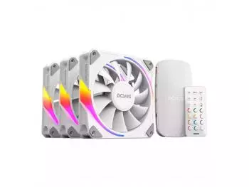 Kit Fan PCYes Sangue Frio 3 ARGB 3x 120mm, Branco com Controladora