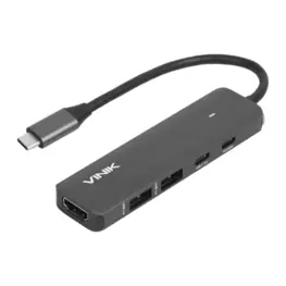 Hub USB-C Vinik 5 em 1 (2x USB 3.0 + HDMI 4K + USB-C + PD 100W) Prata - HV51C
