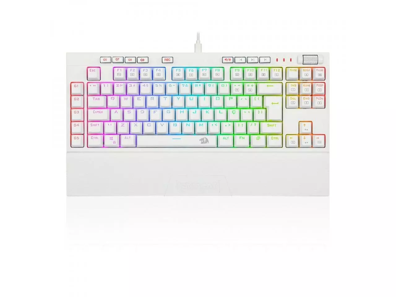 Teclado Mecânico Redragon Broadsword PRO LED Chroma RGB com Switch Red ABNT2 White