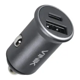 Carregador Veicular Vinik 1x USB-A + 1x USB-C 48W, Carregamento Rápido, QC 3.0/PD, Preto - CP140022
